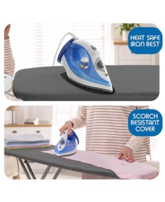 Ironing Board Cover and Pad 15x54 Full Size, Thick Heavy Duty Scorch Resistant Padding Elastic Edge Hook &amp; Loop Fastener, Iron Board Cover with Padding, Grey