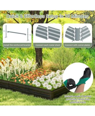 8 x 4 x 1 ft Large Outdoor Metal Planter Box for Vegetable Fruit Herb Flower