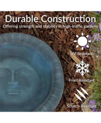 Outdoor Glass Fiber Reinforced Concrete Patio Garden Façade du Soleil Bird Bath - 26"