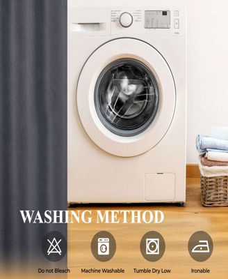 Nyan 100% Blackout Machine Washable Curtains, Set of 2 Panels, 52 X 96