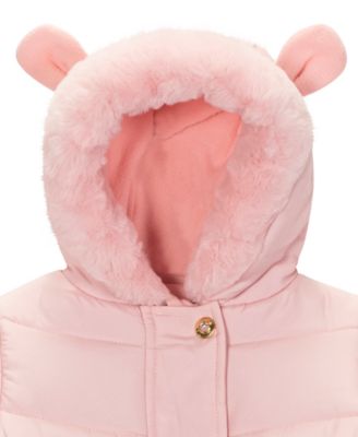 Baby Girls' Diamond Mixed Quilt Snowsuit