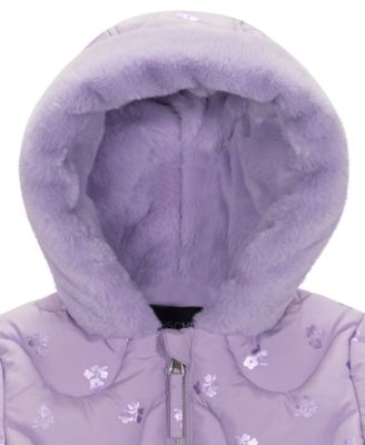 Baby Girls' Print Wave Jacket and Mittens, 2-Piece Set