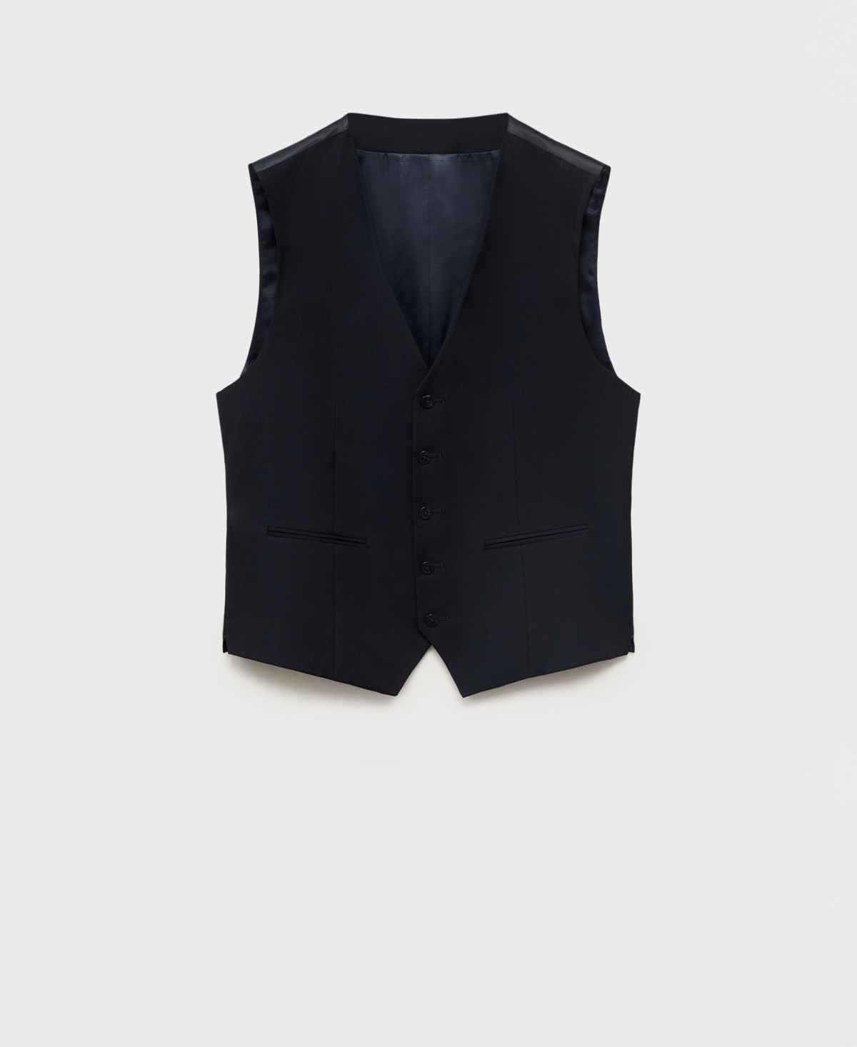 Mango Paris Superslim Fit Stretch Suit Vest In Blue