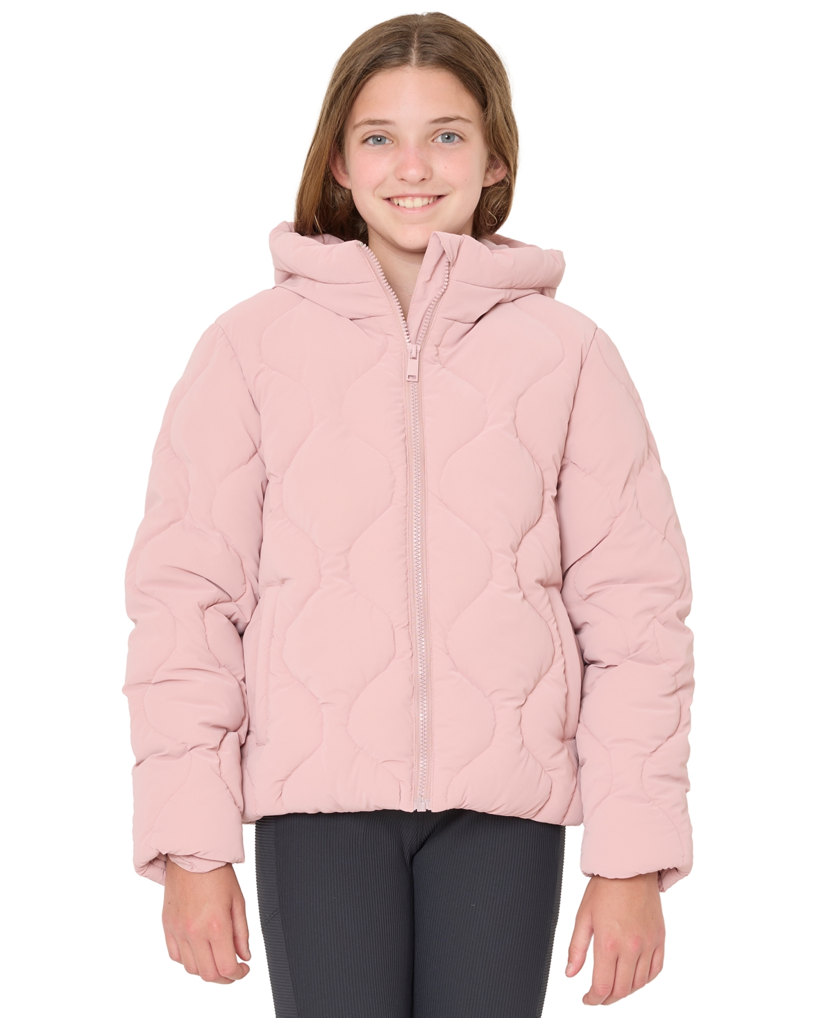 Sam Edelman Big Girls Velvet Touch Onion Quilted Jacket In Pink