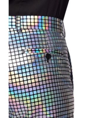 Men's Silver Suit - New Years And Christmas Party Costume - Metallic Shiny Silver - Includes Blazer, Pants and Tie