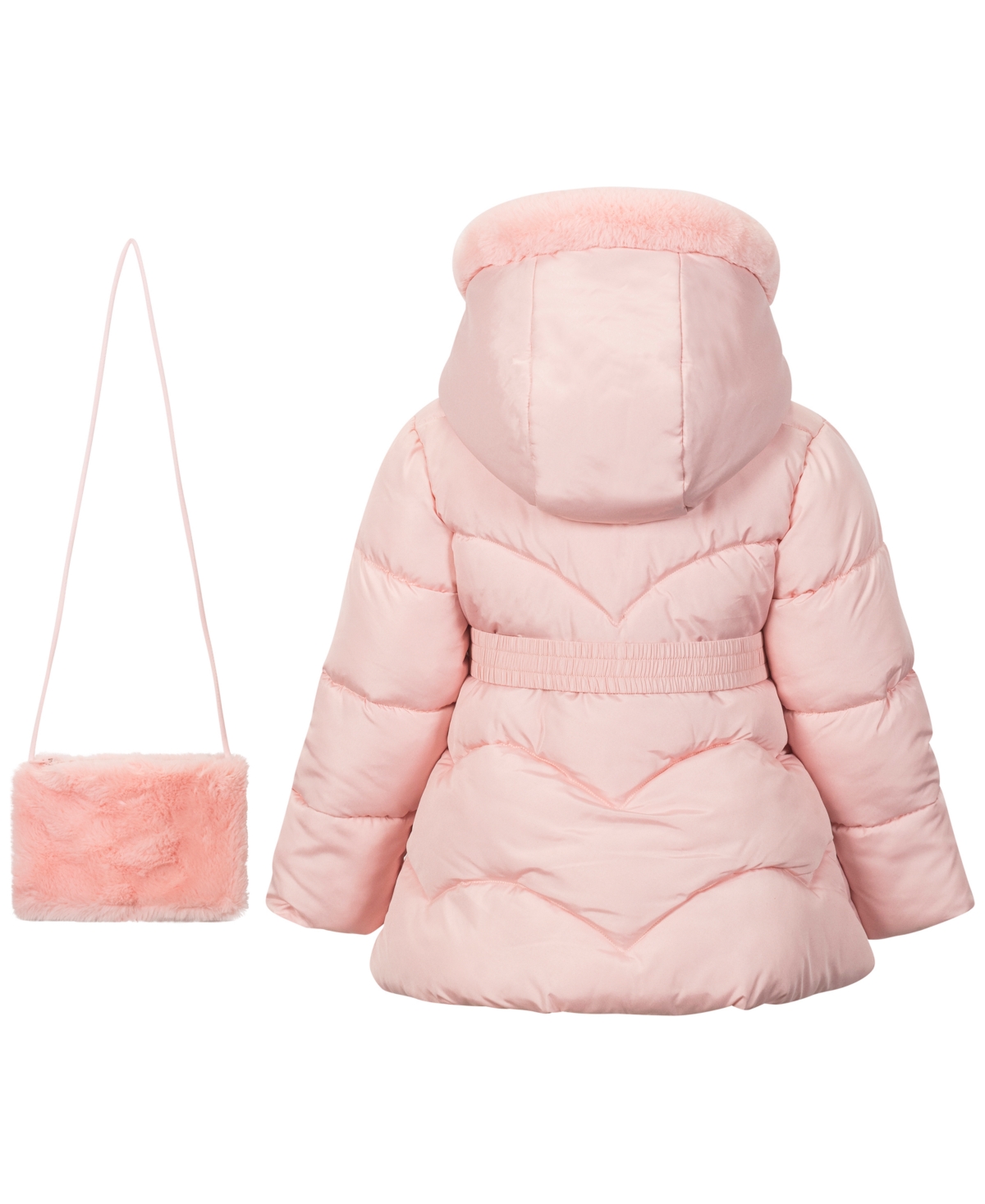 S Rothschild & Co Toddler And Little Girls 2-piece Belted Coat And Purse Set In Pink