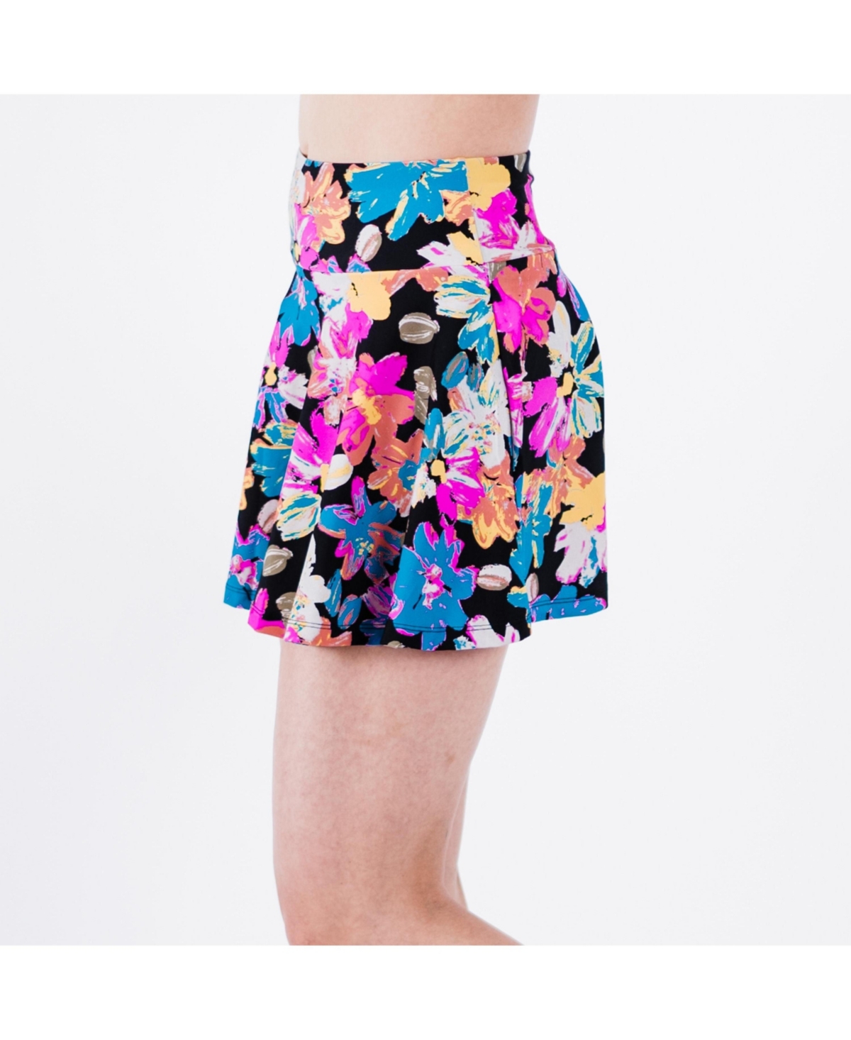 Calypsa Plus Flowy Swim Skirt With Attached Shorts