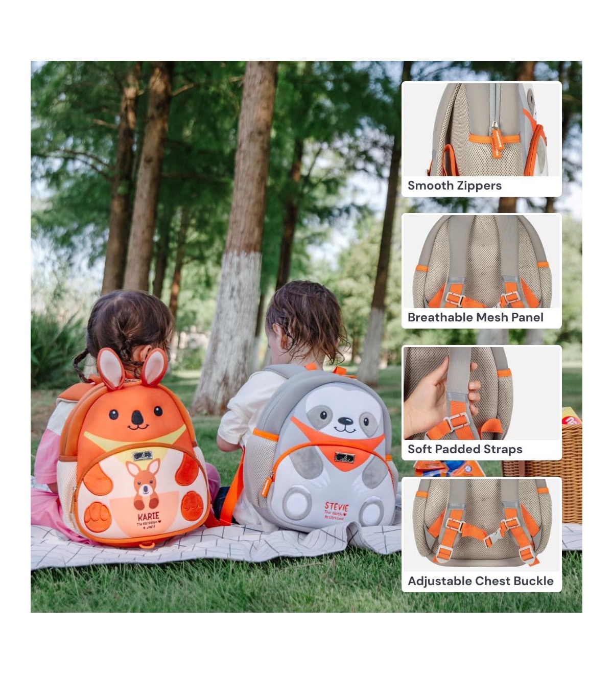 BabbleRoo Toddler Backpack for Boys and Girls Cooper the Cat with Leash