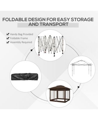 12' x 12' Pop Up Canopy with Mesh Sidewall Netting,