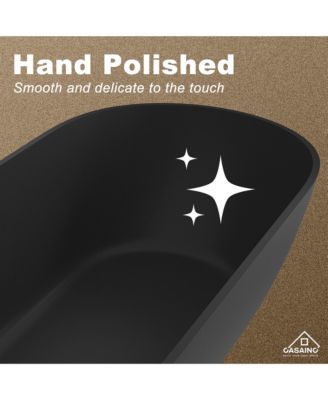 69" x 30" Solid Surface Stone Freestanding Soaking Bathtub