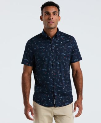 Original Penguin - Men's Short Sleeve All-Over Print Skiers Shirt