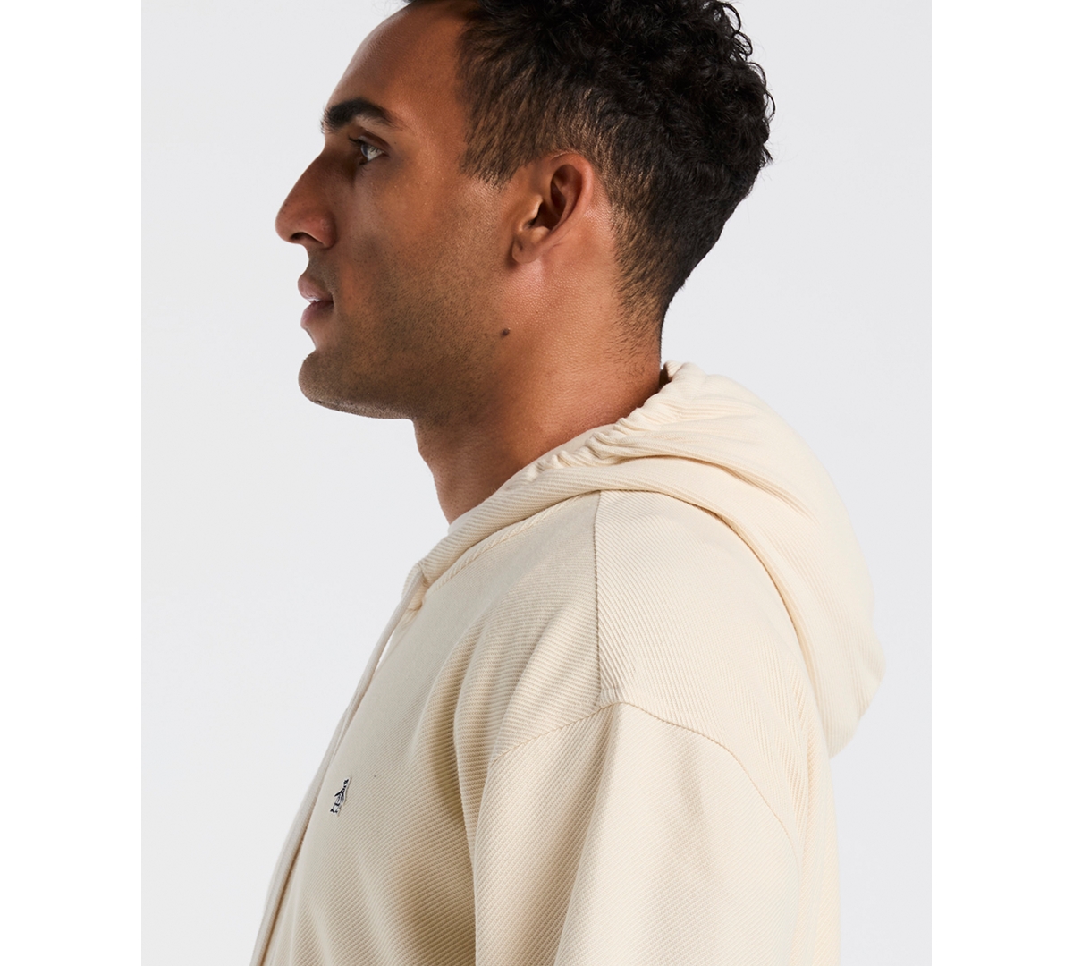 Original Penguin Men's Knit Twill Long Sleeve Hoodie In Neutral