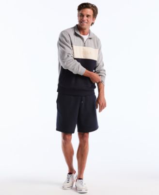 Men's Color-Blocked Fleece Zip Pull On Sweatshirt