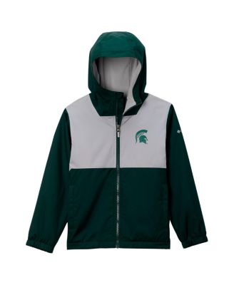 Big Boys and Girls Green Michigan State Spartans Rainy Fields Lined Omni-Tech Full-Zip Hoodie Jacket