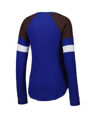 Women's Royal Kyle Busch Action Tri-Blend Thermal Raglan Long Sleeve T-Shirt