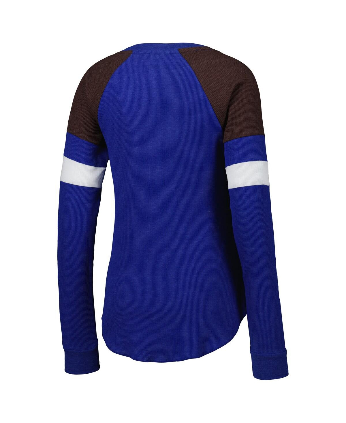 G-iii 4her By Carl Banks Women's Royal Kyle Busch Action Tri-blend Thermal Raglan Long Sleeve T-shirt In Blue