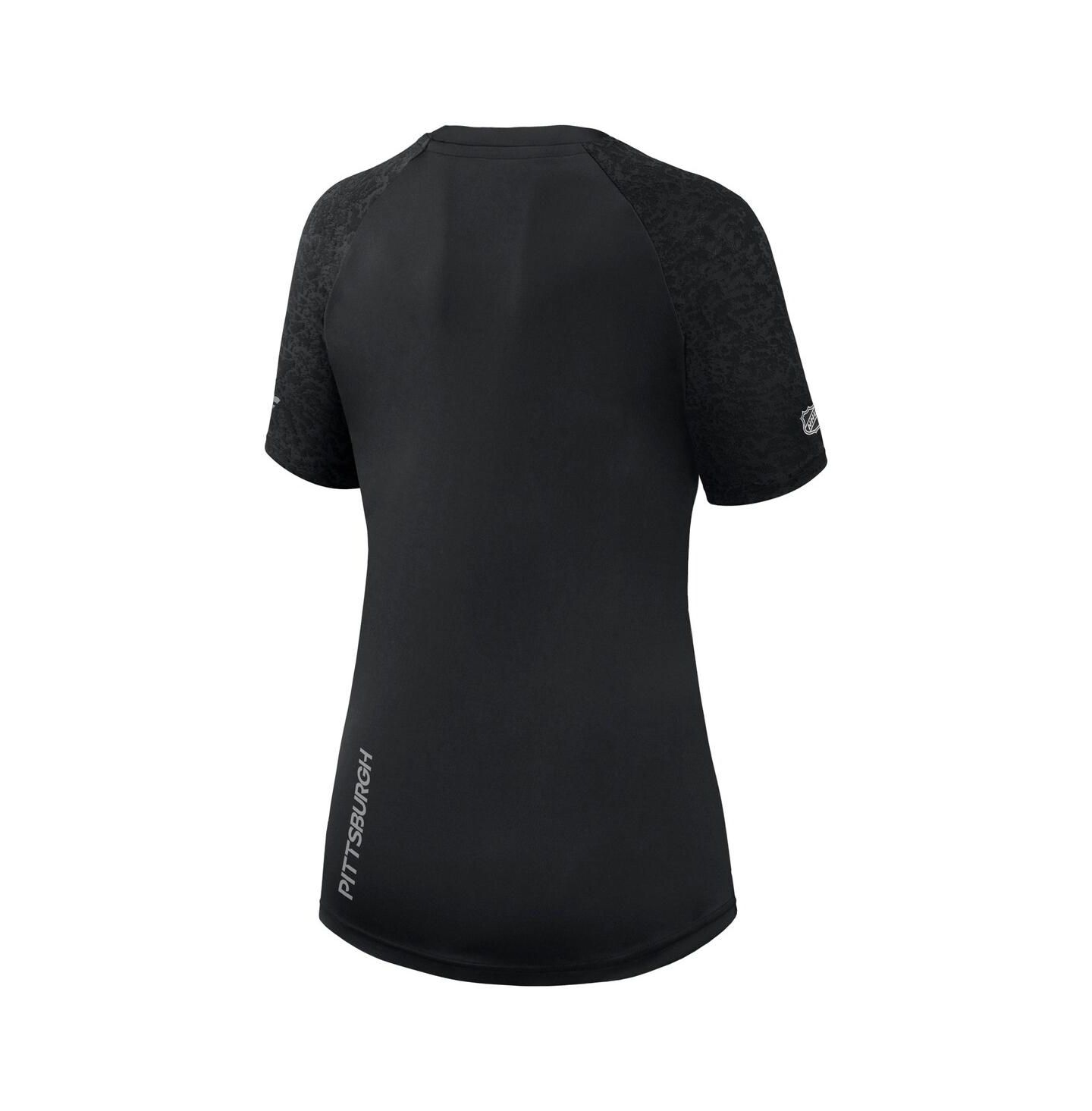 Женская футболка Fanatics Black Pittsburgh Penguins Authentic Pro Tech — фото 3