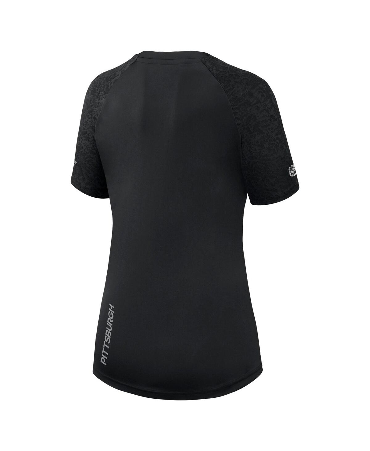 Fanatics Women's Black Pittsburgh Penguins Authentic Pro Tech T-shirt In Multi