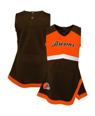 Outerstuff - Girls Baby Boys and Girls Brown Cleveland Browns Cheer Captain Jumper Dress