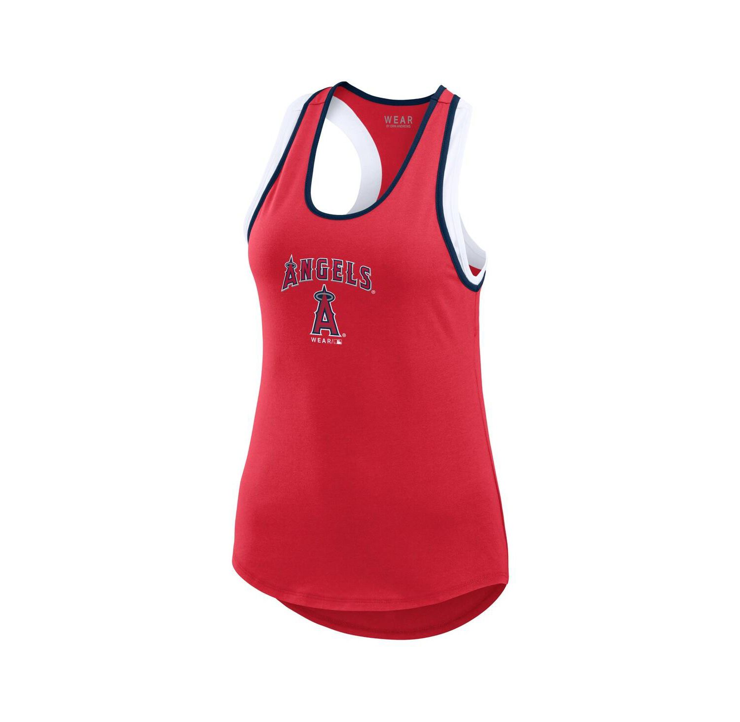 Women's Red Los Angeles Angels Color Block Racerback Tank Top