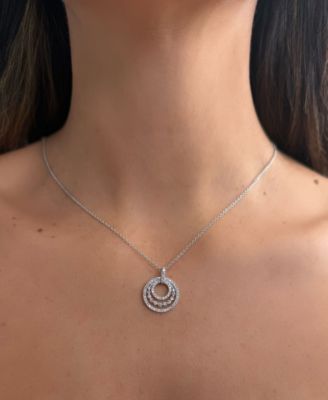 Vanilla Diamond Triple Circle 18" Pendant Necklace (3/4 ct. t.w.) in Platinum