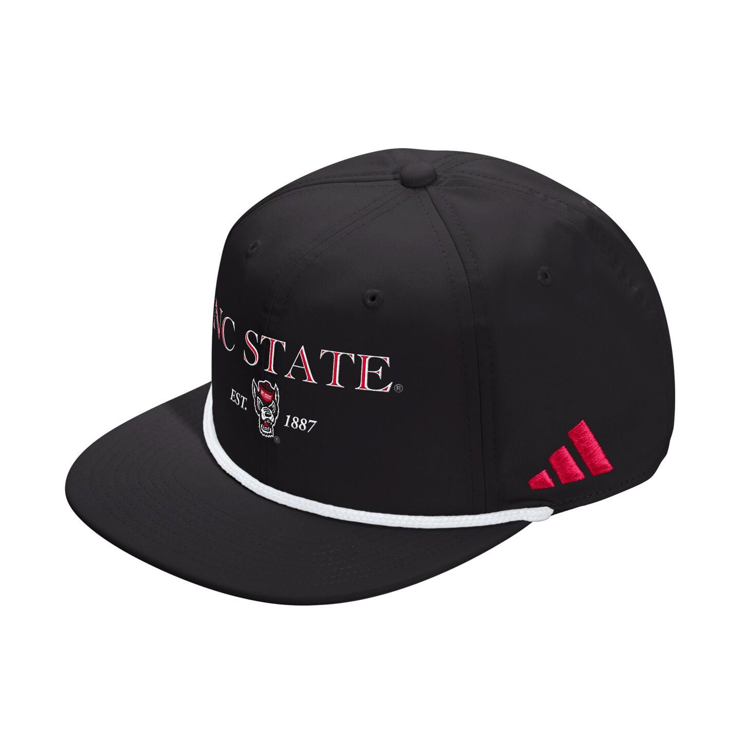 Кепка adidas Black NC State Wolfpack Seasonal Rope Adjustable Hat — фото 1