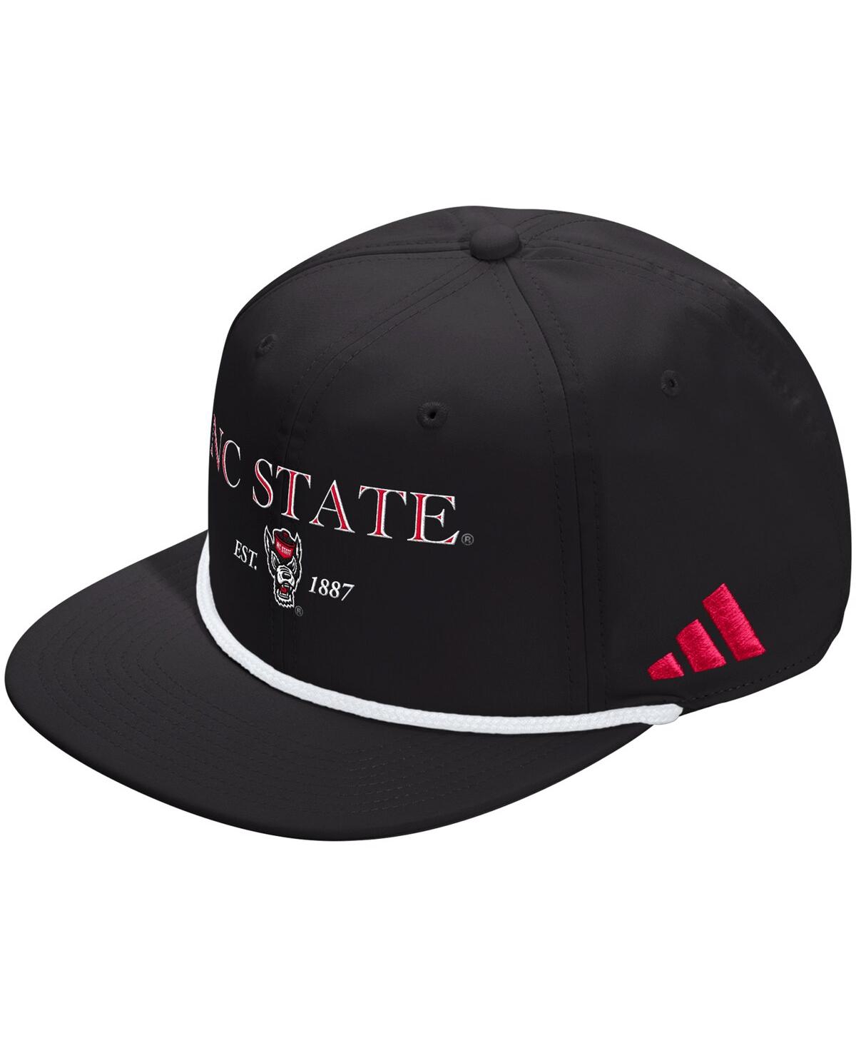 Adidas Originals Men's And Women's Black Nc State Wolfpack Seasonal Rope Adjustable Hat