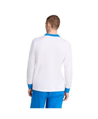 Men's White Real Madrid Terrace Icons Long Sleeve Polo Shirt