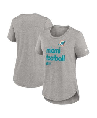Nike - Women's Heather Gray Miami Dolphins Team Shout-Out Tri-Blend T-Shirt
