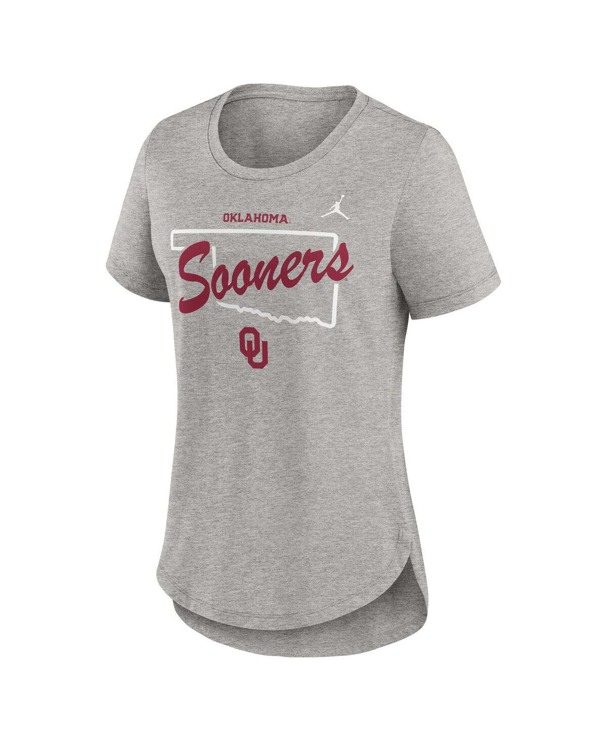 Jordan Women's Heather Gray Oklahoma Sooners Local Campus Location Mantra Tri-blend T-shirt In Gray
