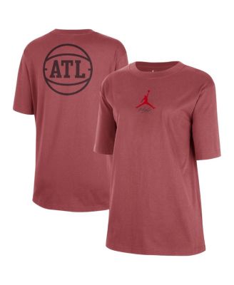 Women's Red Atlanta Hawks Courtside Statement Edition Boyfriend T-Shirt