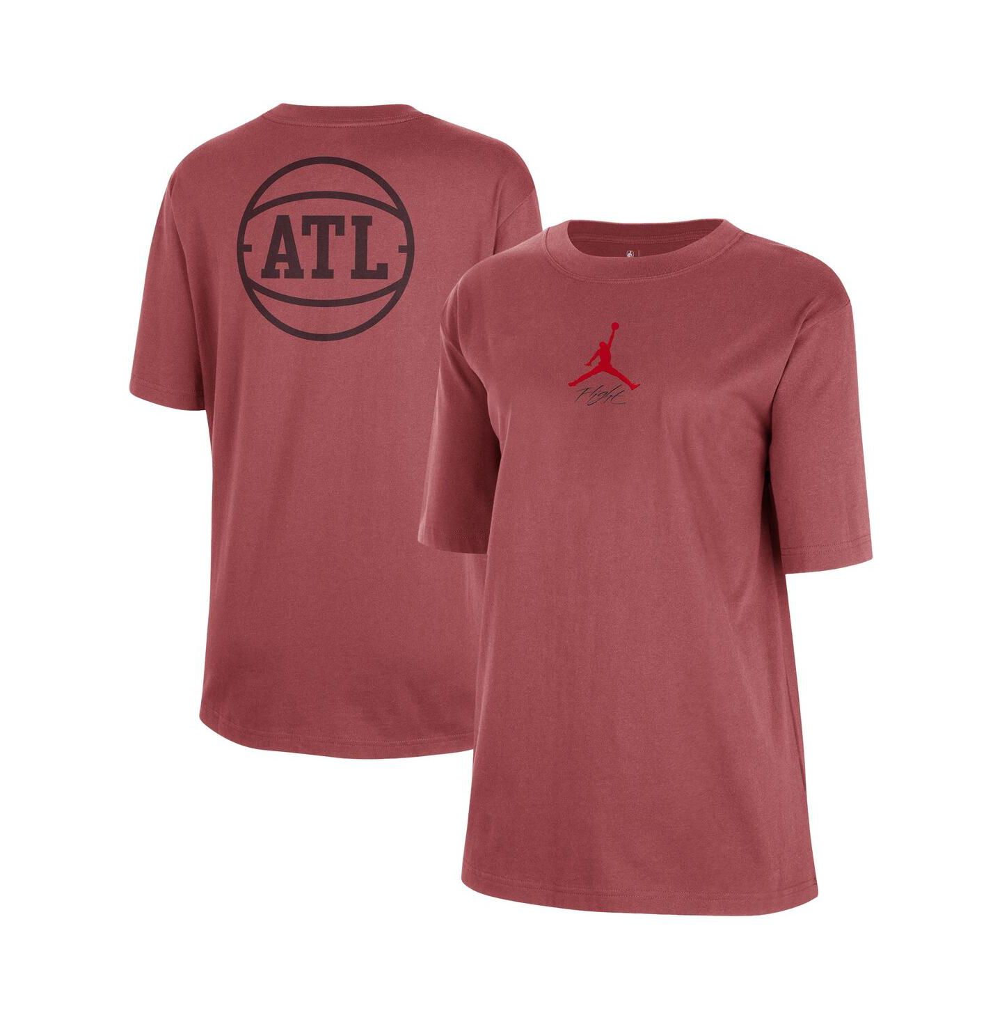Женская футболка Jordan Red Atlanta Hawks Courtside Statement Edition Boyfriend — фото 1
