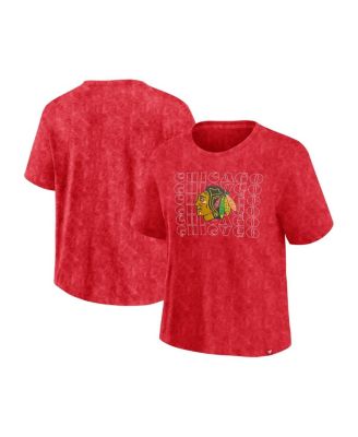 Fanatics - Women's Red Chicago Blackhawks Faded Wash T-Shirt
