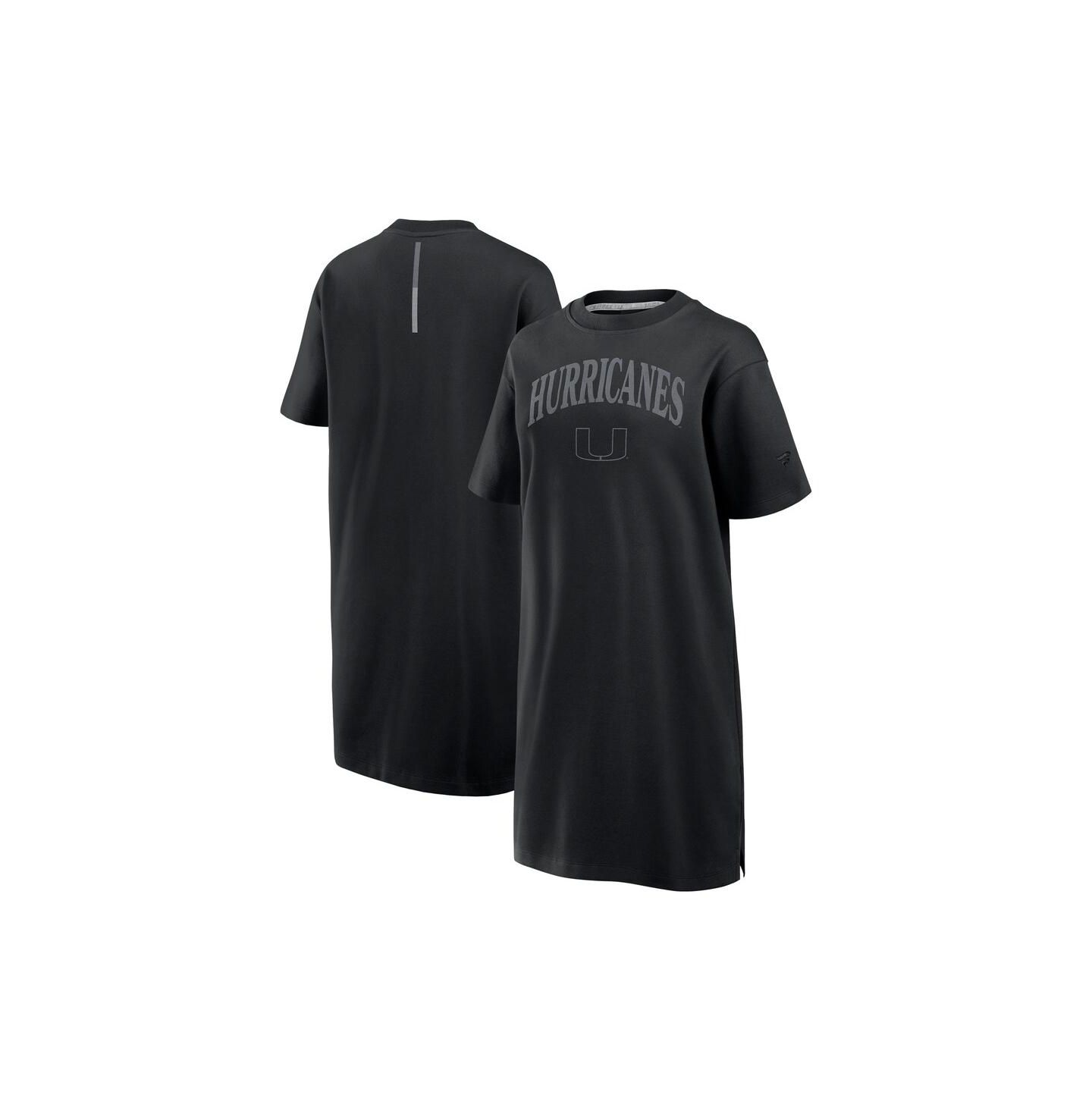 Женское платье Fanatics Black Miami Hurricanes Elements Go Tri-Blend T-Shirt — фото 1