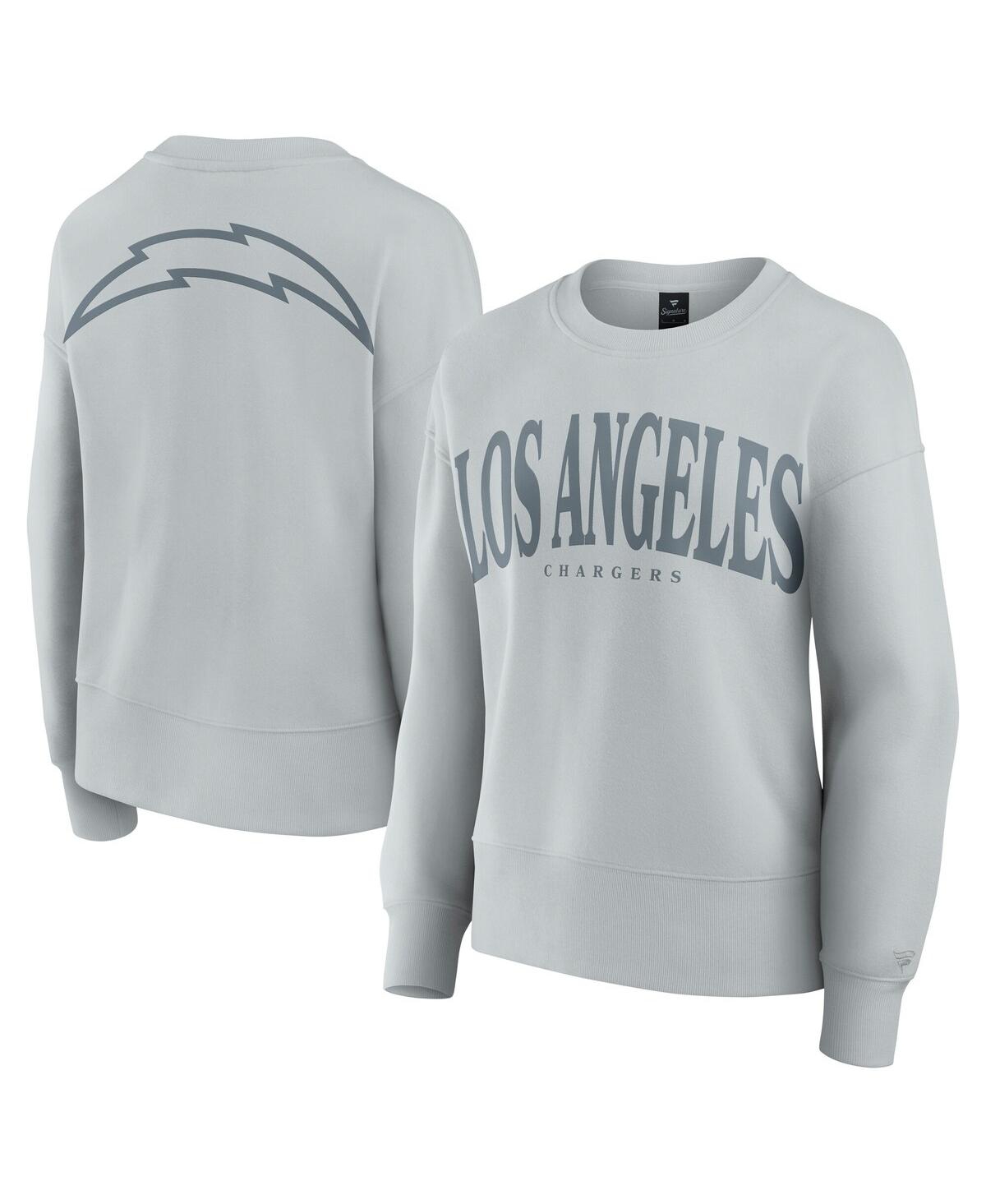 Fanatics Women's Gray Los Angeles Chargers Elements Pullover Sweatshirt In Gray