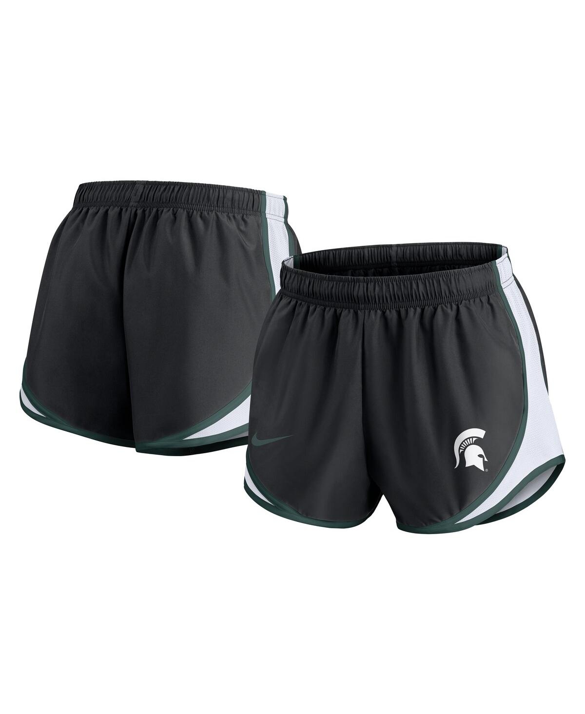 Nike Women's Black Michigan State Spartans Spring Break Tempo Performance Shorts In Black