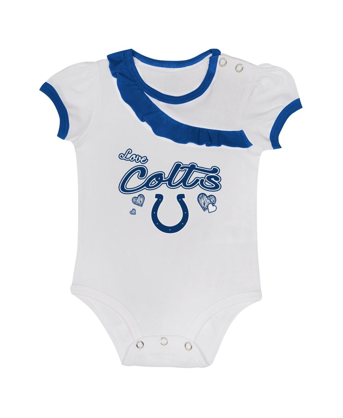 Outerstuff Baby Boys And Girls Indianapolis Colts Love My Team Bodysuit Skirt Set In White