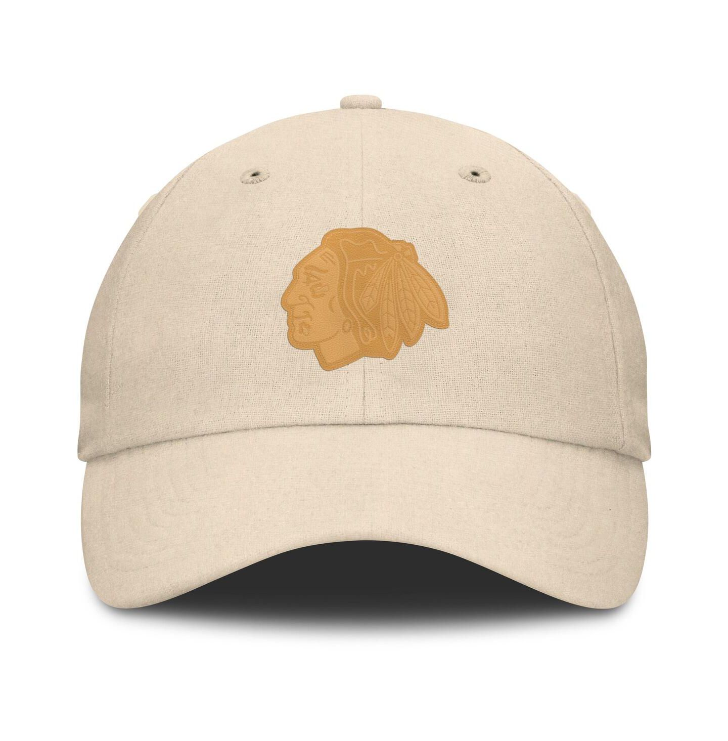 Мужская кепка Fanatics Tan Chicago Blackhawks Front Office Canvas Adjustable Hat — фото 2