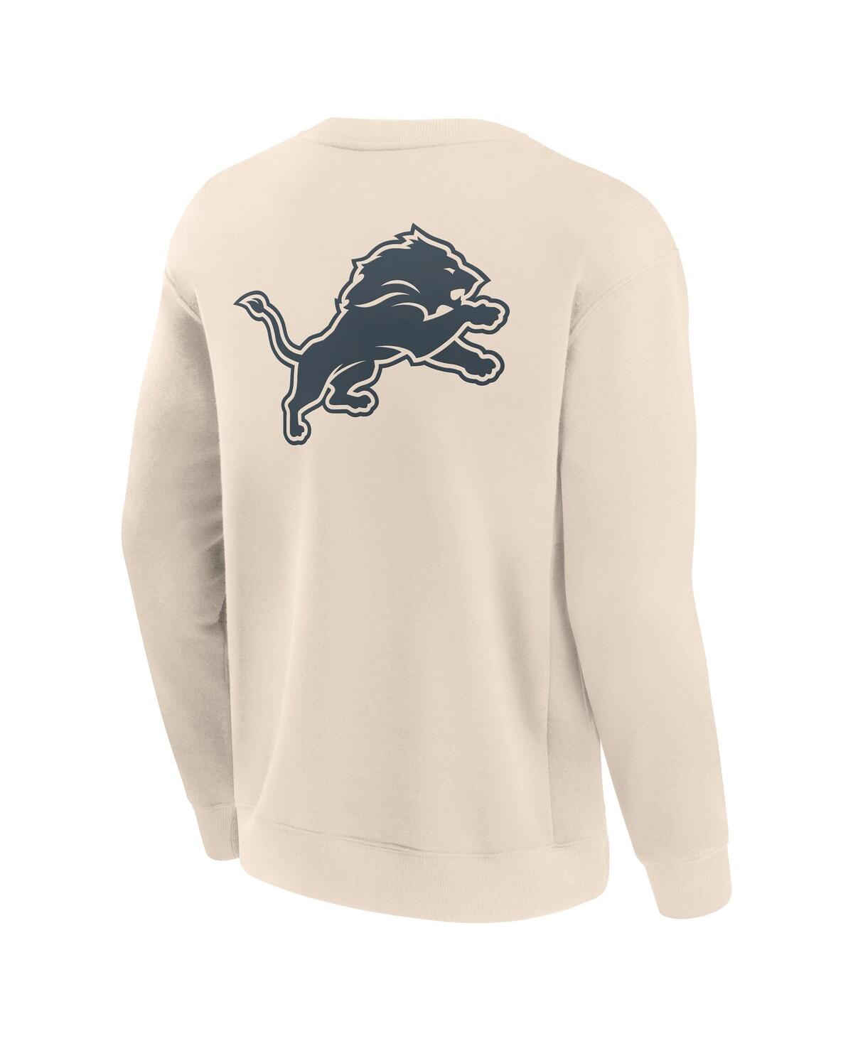 Fanatics Men's Cream Detroit Lions Elements Future Ground Lettering Pullover Sweatshirt In White