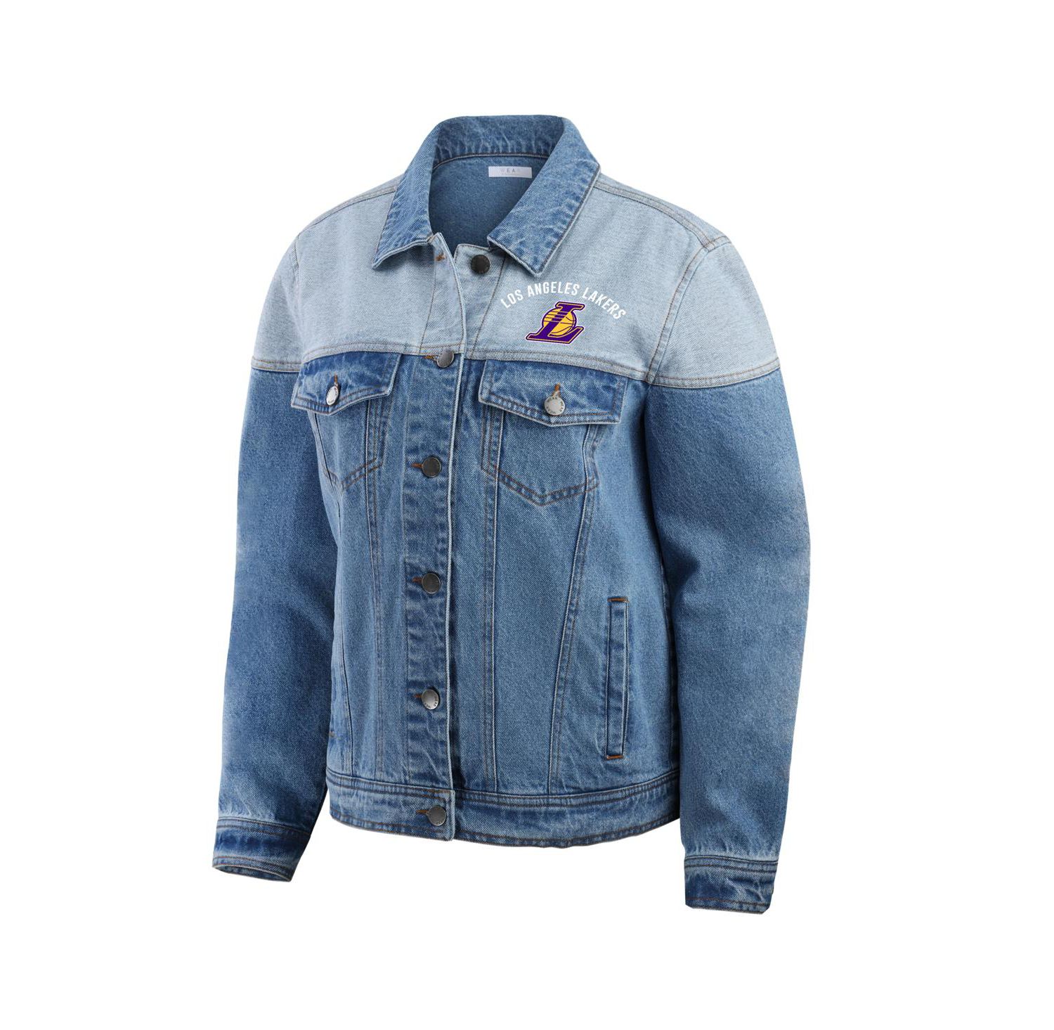 Women's Blue Los Angeles Lakers Full-Button Denim Jacket