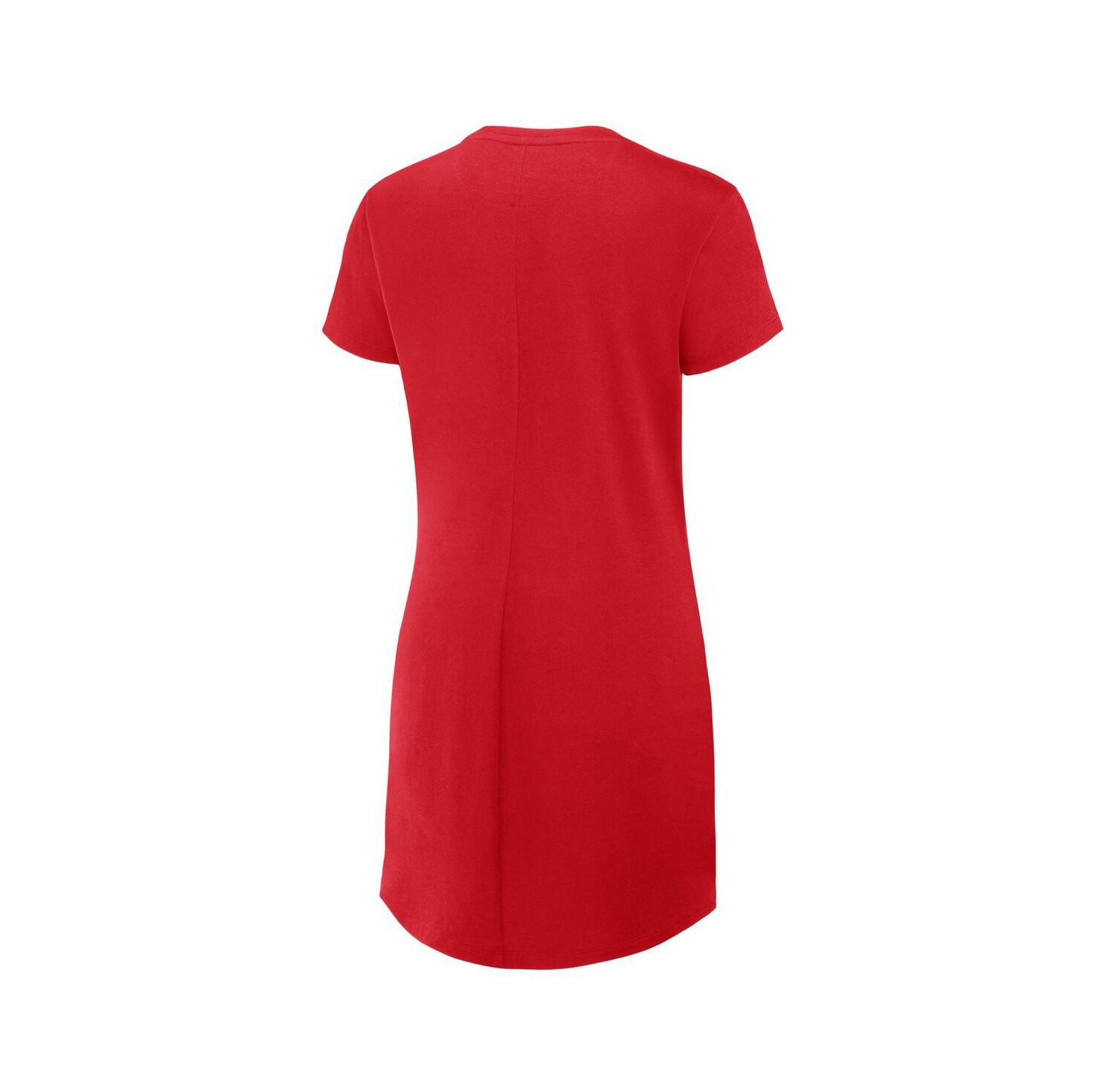 Women's Red Wisconsin Badgers Ruched Drape T-Shirt Dress