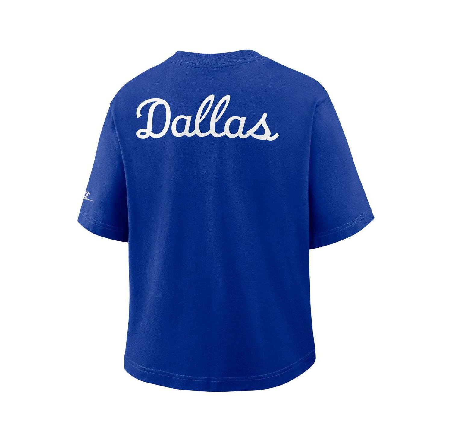 Women's Navy Dallas Cowboys Rewind Pocket Boxy T-Shirt