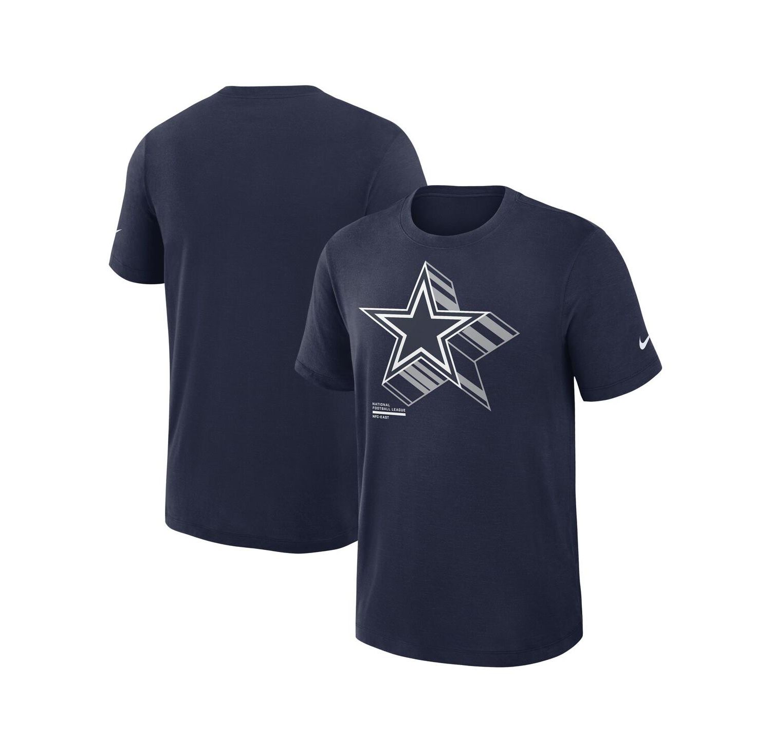 Men's Navy Dallas Cowboys Left End Run Slub Performance T-Shirt