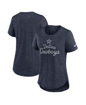 Nike - Women's Heather Navy Dallas Cowboys Script Tri-Blend T-Shirt
