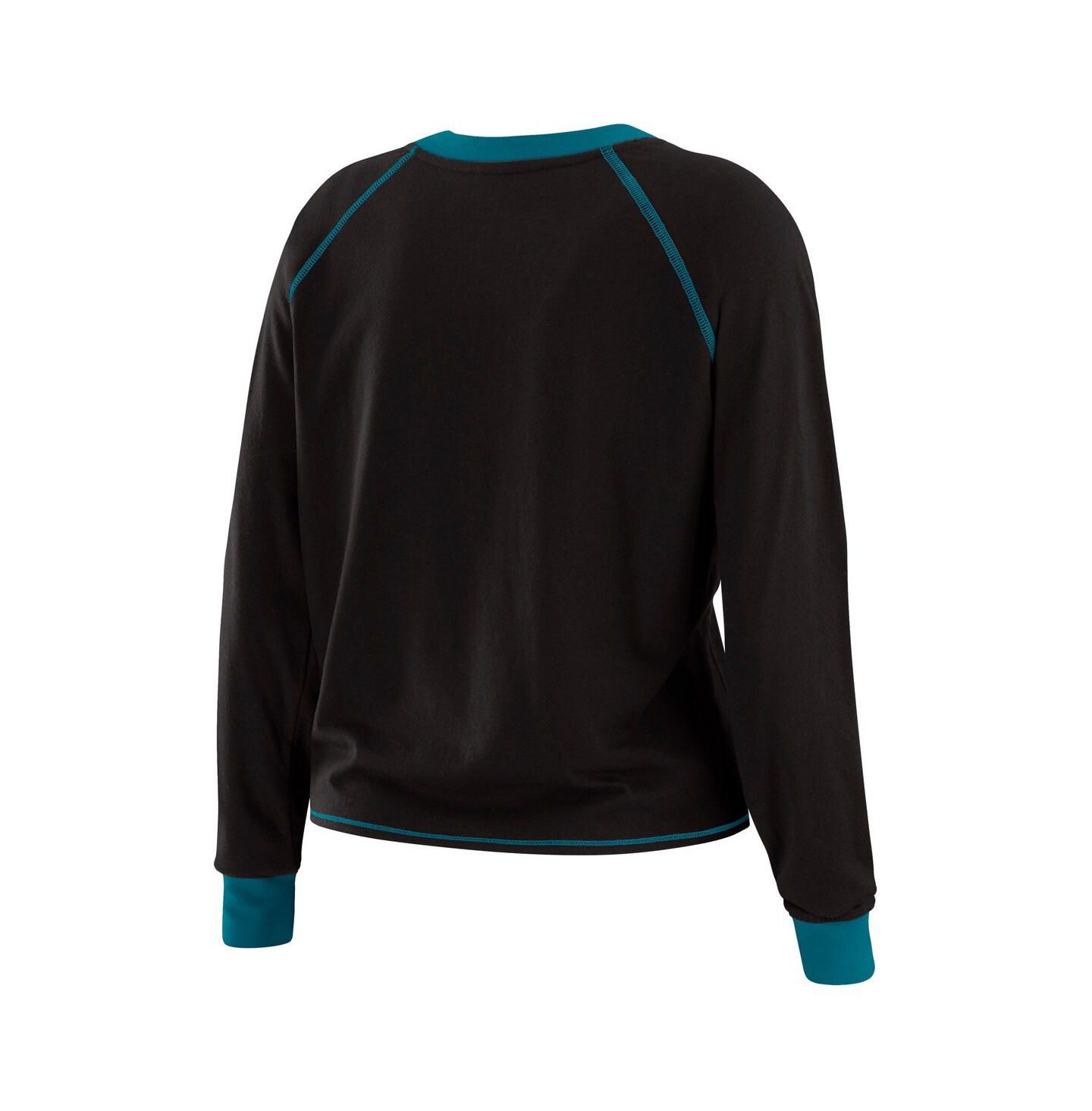 Женский топ WEAR by Erin Andrews Black/Teal Jacksonville Jaguars Tie-Front Long Sleeve — фото 3