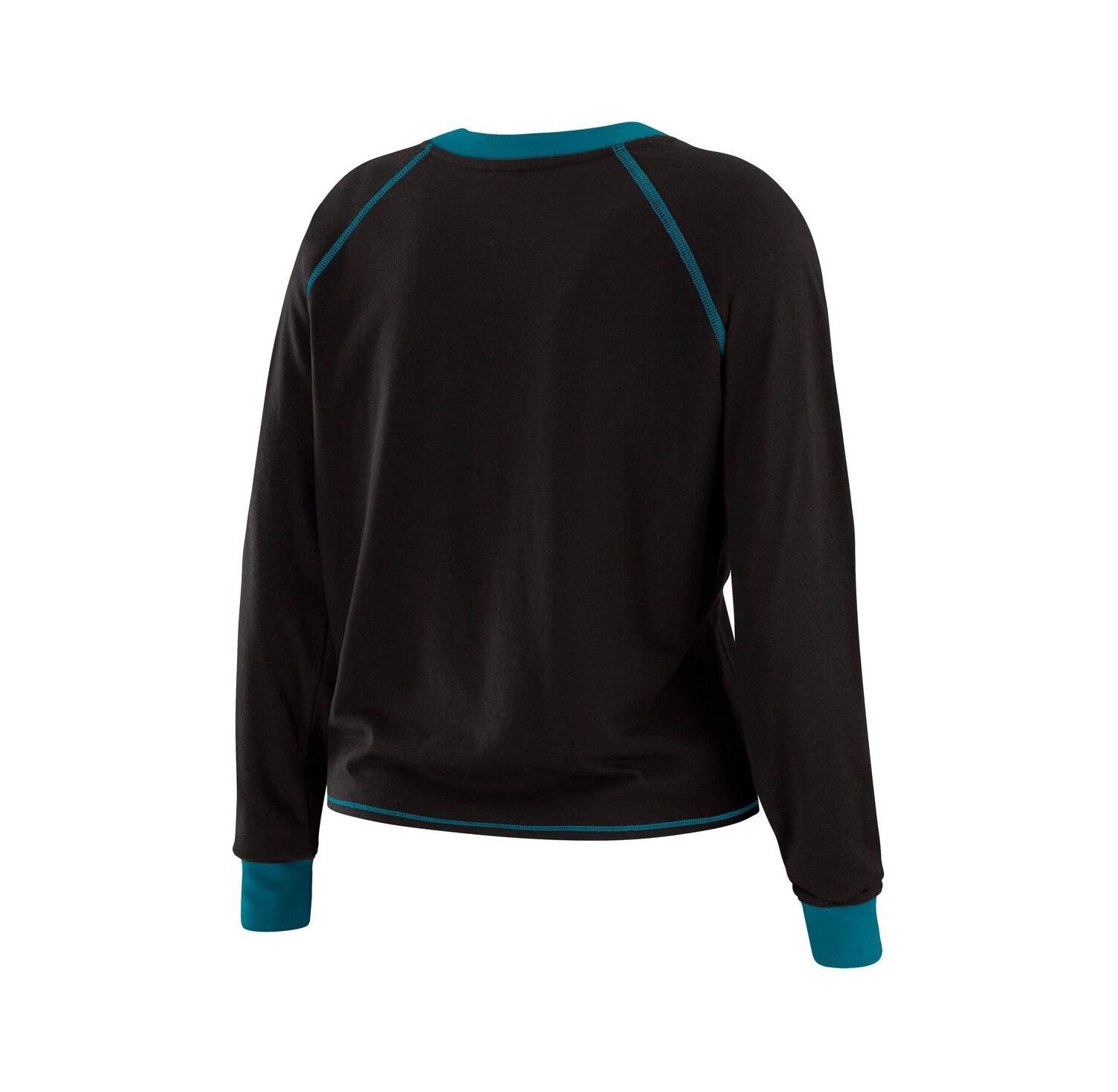 Women's Black/Teal Jacksonville Jaguars Tie-Front Long Sleeve Top