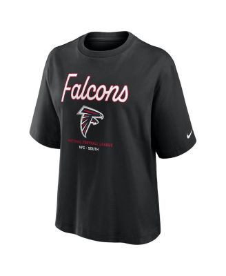Women's Black Atlanta Falcons Essential Script Relaxed Boxy T-Shirt