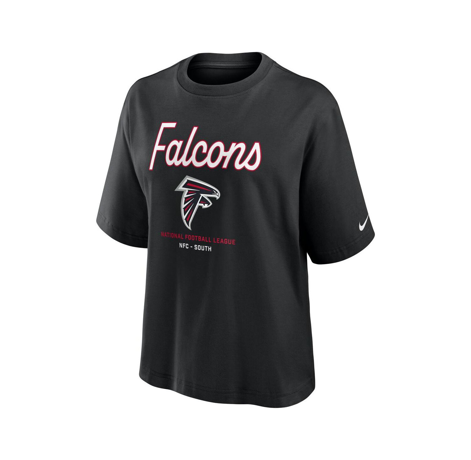 Women's Black Atlanta Falcons Essential Script Relaxed Boxy T-Shirt