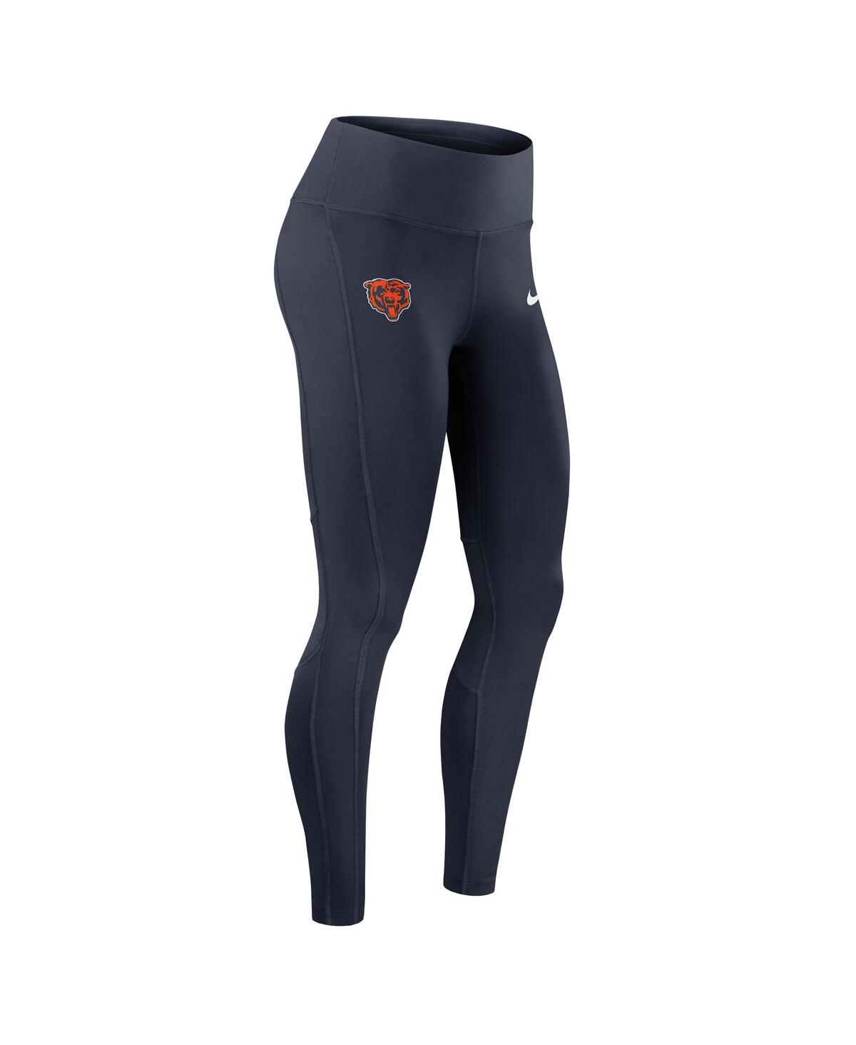 Nike Women's Navy Chicago Bears Primetime Epic Fast Performance Leggings In Blue