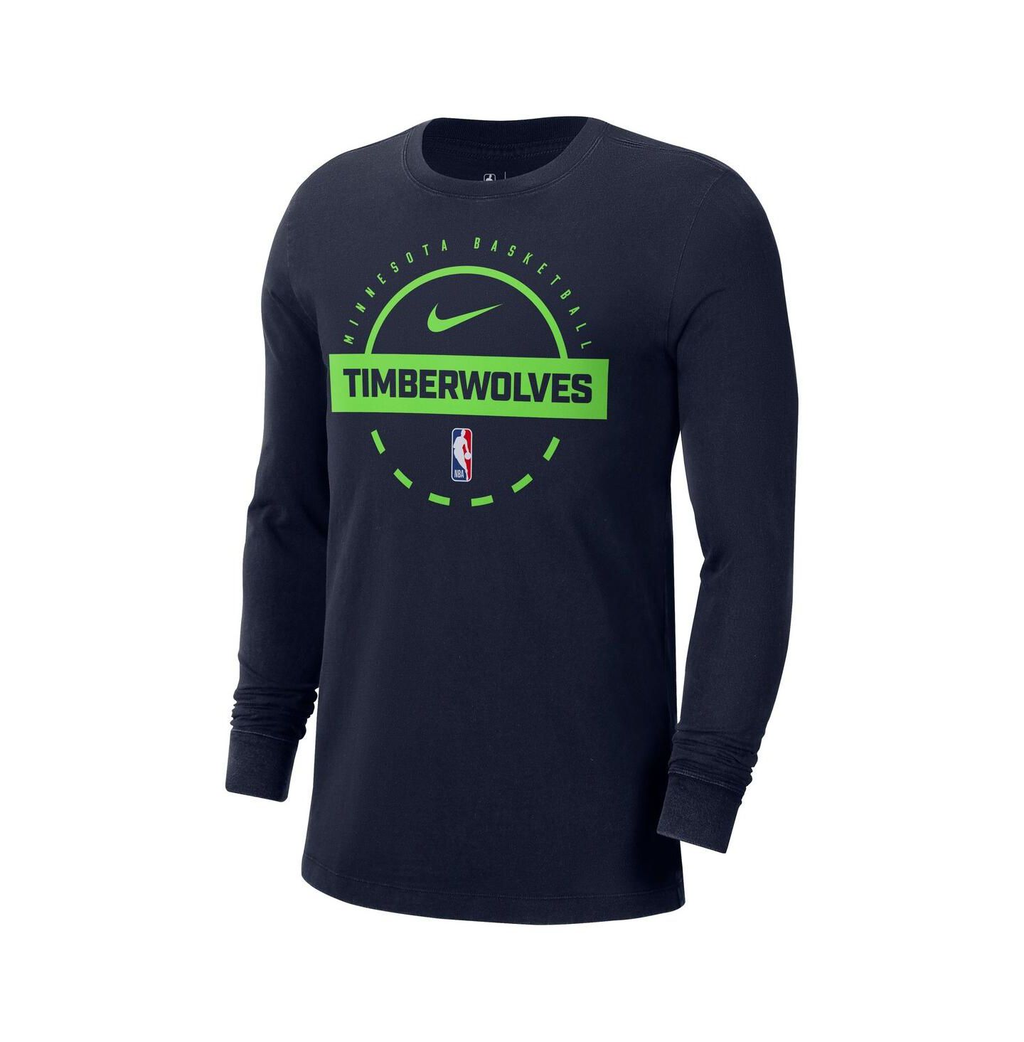 Мужская футболка Nike Navy Minnesota Timberwolves Authentic Long Sleeve Practice — фото 2